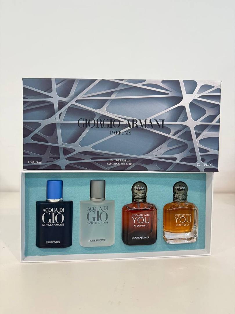 Giorgio Armani Men’s Fragrance Gift Set – Acqua di Giò & Stronger With You, 4-Piece